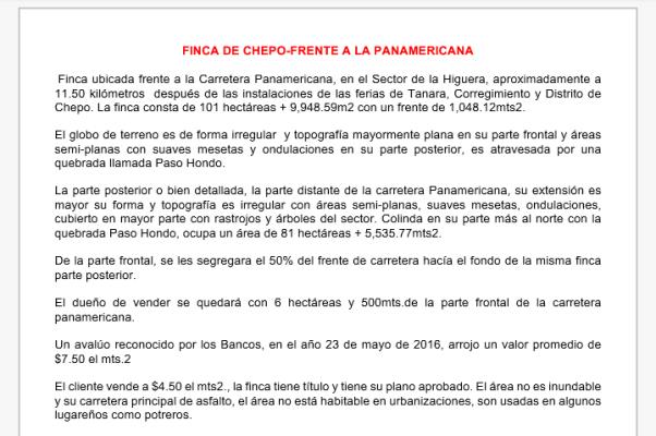 , Terreno en venta en Chepo | P1897385