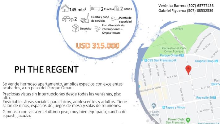 The Regent, Apartamento en venta en San Francisco | The Regent -  P2106258